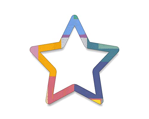 Unfinished Wood for Crafts - Star Outline Shape - Large & Small - Pick Size - Unfinished Wood Cutout Flag Freedom USA America Texas Night Sky - Generic