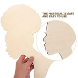 EXCEART Mother's Day Wood Chips Head Cutout Moms Gift Wood Decoration Pendant Unfinished Wood Cutouts Girl Jewelry DIY Wooden Template Girl Gifts EXCEART