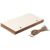 hobbyhub 6Pcs Blank Rectangle Wood Sign with Rope,Unfinished Hanging Wood Sign,Hanging Wooden Slices Banners for Door,Wall hobbyhub