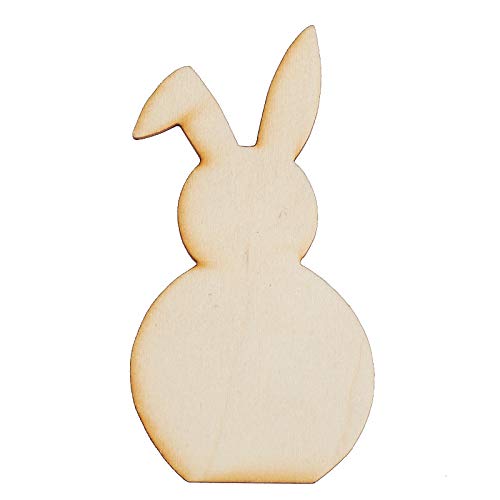 Factory Direct Craft Unfinished Wooden Floppy Ear Bunny Rabbit Garland Easter Craft Kit Unfinished Wood Bunnies, White Pom Poms, Twine and - WoodArtSupply