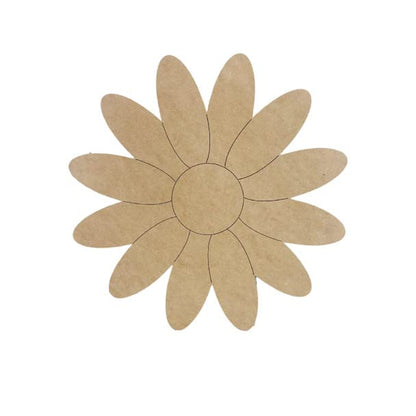 Daisy Flower Shape, Engraved Unfinished Wood Cutout, Build-A-Cross - WoodArtSupply