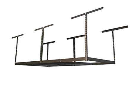 MonsterRax 4x8 Overhead Garage Storage Rack Frame Kit - Hanging Storage Shelves, Garage Ceiling Storage Rack System, Ceiling Shelving - (Hammertone, MonsterRAX Storage Solutions
