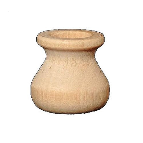 Pinehurst Crafts Unfinished Wood Round Bean Pot Candle Cup, Great for Mini Candlestick, Honey Pot or Flower Pot, 1-Inch Tall (1/2" Hole), Pack of 10 Pinehurst Crafts