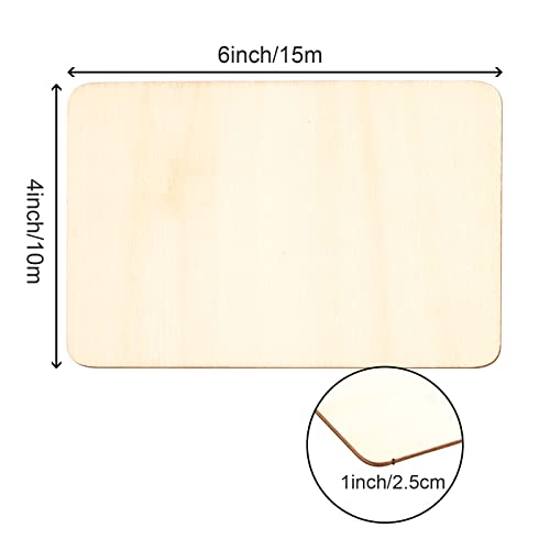 HOIGON 100 PCS Rectangle Unfinished Wood Pieces, 4 x 6 Inch Blank Basswood Wooden Sheets Wooden Cutout for Crafts, DIY, Painting HOIGON