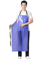 Jaspfct Waterproof Plastic Aprons - Chemical Resistant Work Apron,best for Kitchen, Cooking, Cleanning,Dog Bather,Dishwasher MD006-Bluethick Jaspfct