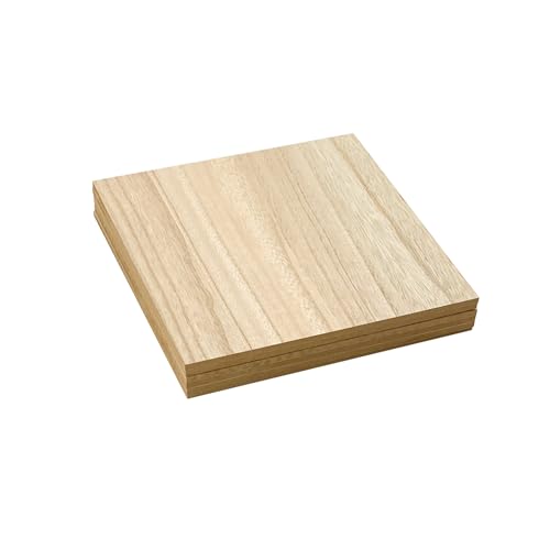 6 Pack MDF Wood Boards 10"x10"-1/4th inch Thick Wooden Planks, Double Sided Veneered MDF Sheet for Homemade DIY Crafts - WoodArtSupply