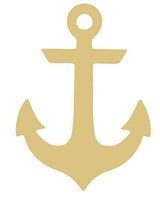 Anchor Cutout Unfinished Wood Nautical Beach House Decor Ocean Door Hanger MDF Shape Canvas Style 1 (6") Diverse Woodworking