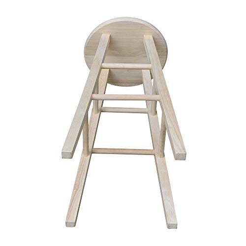 IC International Concepts International Concepts Round Top Stool-29 Seat Height, Unfinished Stool, 29-inch IC International Concepts