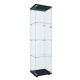 FLYMUHJIA Curio Cabinet Glass Display Case for Collectibles with Door, 4 Display Shelves Showcase, 64.2”Hx16.9''Lx 14.6''W Black FLYMUHJIA