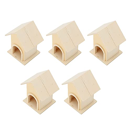 5PCS Wooden Birdhouses, Wooden Bird House for Outdoor Hanging DIY Unfinished Wood Birdhouse DIY Bird Feeder Cagehanging Garden Patio Decorative for Beufee