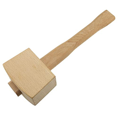 DGHAOP Wooden Mallet Solid Beech Carpenter Wood Hammer Handle Smooth Surface Leathercraft and Woodworking Tool - WoodArtSupply