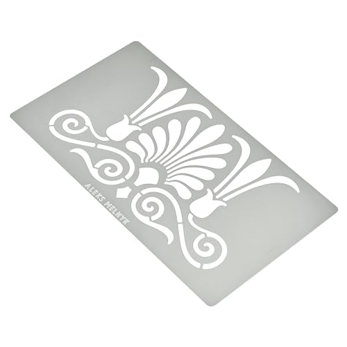 Aleks Melnyk No.335 Metal Stencil, Ancient Greek and Roman Ornament Design, Border, Palmette Motif, Patterns, Small Stencil, 1 PC, Template for Wood - WoodArtSupply