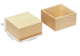 12-Pack Square Wood Box Unfinished Small Wooden Boxes for Crafts (Outer 3.7X 3.7X 2 in,Interior 3.2 x 3.2 x1.9 in) Cregugua