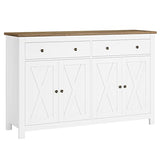 FOTOSOK Sideboard Buffet Cabinet with Storage, 55" Large Kitchen Storage Cabinet with 2 Drawers and 4 Doors, Wood Coffee Bar Cabinet Buffet Table FOTOSOK