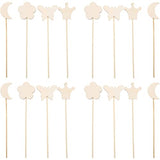 NUOBESTY 16pcs Princess Fairy Wands Kit Make Your Own Princes Unfinished Wooden Magical Wand Stick Moon Flowers for Girls DIY Crafts Cosplay Costume NUOBESTY