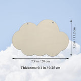 Creaides Cloud Wood Sign Cutout Wooden Cloud Shaped Sign DIY Crafts Hanging Ornament for Wreath Home Door Wall Art Decoration (7.9x5.2 In, 3 Pack) Creaides