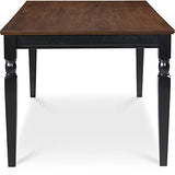 Finch Provence Farmhouse Table, Two-Toned Wood with Turned Legs, Traditional Rustic Furniture Decor for Kitchen or Dining Room, 60" Inch Tabletop, Finch