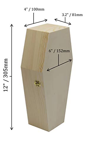 Creative Hobbies Large 12 Inch Halloween Coffin Box, Fillable Hinged Box for Halloween Décor, Party Favor, Goth, Decoration, Coffin Ring Box, Pet Creative Hobbies