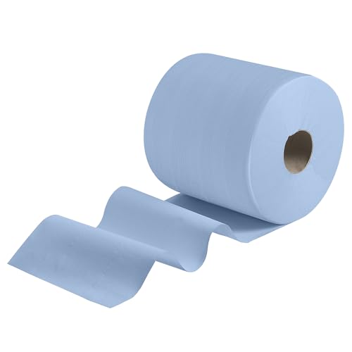 WypAll Power Clean X80 Heavy Duty Cloths (41043), Extended Use Cloths Jumbo Roll, Blue, 475 Sheets / Roll; 1 Roll / Case,8347 - WoodArtSupply