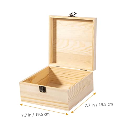 FUNOMOCYA Box Jewelry Organizer Tray Decorative Case Ornament Container Wood Desktop Organizer Tea Bag Container Unfinished Unpainted Chest Treasure FUNOMOCYA