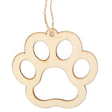 30 Pcs Unfinished Blank Wooden Bear Paw Shape Slices Discs DIY Craft Pieces Small Wooden Piece Embellishments for Wedding Christmas Party Pssopp