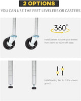 BestMassage Wire Shelving Unit Heavy Duty Garage Storage Shelves Large Metal Shelf Organizer 6-Tier Height Adjustable Commercial Grade Utility Steel BestMassage