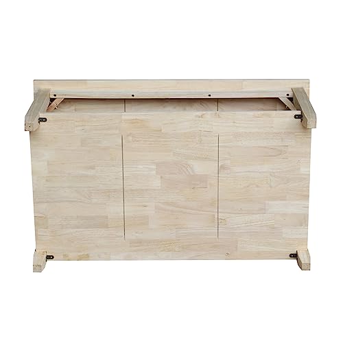 IC International Concepts Solano Coffee Table, 42 in W x 25 in D x 18 in H, Unfinished IC International Concepts