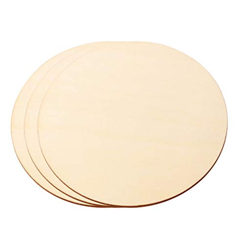 11 Inches Round Shape Unfinished Wood DIY Crafts Circle Wooden Cutouts Wood Discs Slices for Home Painting DIY Projects Craft Decor Pack of 3pcs Qingmao