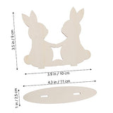 VOSAREA 10pcs White Rabbit Ornament Wood Rabbit Cutouts Wood Bunny Slice Bunny Shaped Wood Cutout Bunny Wooden Slices Easter Wood Embellishments DIY VOSAREA