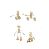 TEHAUX 16 Pcs Unfinished Wooden Doll Peg Doll Kit Wooden Peg Figures Wood Craft Supplies Plain Peg DIY Toys Robots Wooden Shapable Robot Cartoon TEHAUX