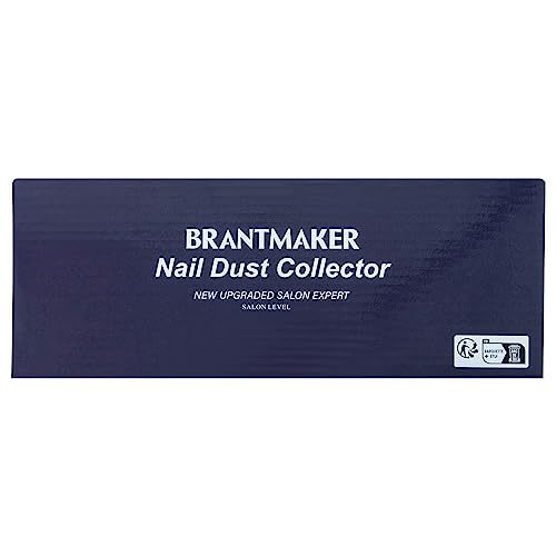 BRANTMAKER Nail Dust Collector with Brush and 2 Reusable Filters, 60W Vacuum Dust Fan for Acrylic Nails (Pink) BRANTMAKER