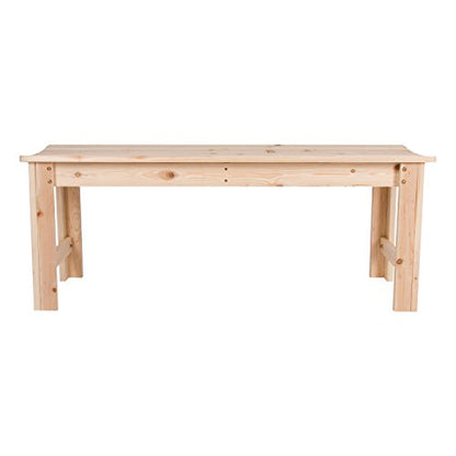 Shine Company 4204N 4 Ft. Backless Wood Outdoor Garden Bench – Natural - WoodArtSupply