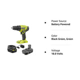 Ryobi P215K 18-Volt ONE+ Lithium-Ion Cordless 1/2 in. Drill/Driver Kit with (1) 1.5 Ah Battery and 18-Volt Charger Ryobi