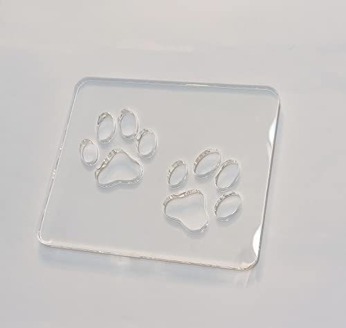 Double Paw Print Router Template, Router Inlay Template,Woodworking Router Template Tracing Guide (5.75" x 4.75") Yuxuanish