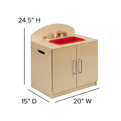 Flash Furniture Children's Wooden Kitchen Set - Stove, Sink and Refrigerator for Commercial or Home Use - Safe, Kid Friendly Design - WoodArtSupply