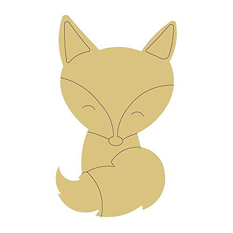 Fox Design by Lines Cutout Unfinished Wood Animal Decor Coloring Book Door Hanger Everyday MDF Shape Canvas Style 4 Art 1 (6") Diverse Woodworking
