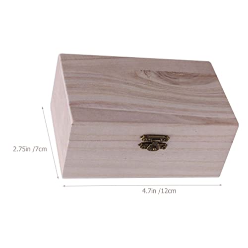 TOYANDONA 5Pcs Unfinished Wooden Boxes, Unfinished Wood Boxes Unpainted Wooden Boxes for Crafts DIY Wood Box with Hinged Lid Art Hobbies Jewelry Box - WoodArtSupply