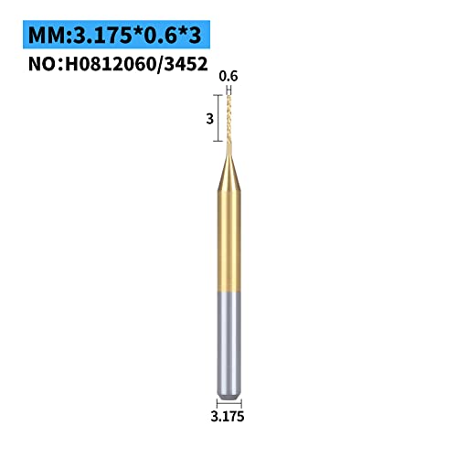 HUHAO 10Pcs CNC Machine Router Bit Mini PCB Carbide End Mill Tools 0.6mm Tip Cutting Bits CNC Milling Cutters Kit & CNC Cutter Milling HUHAO