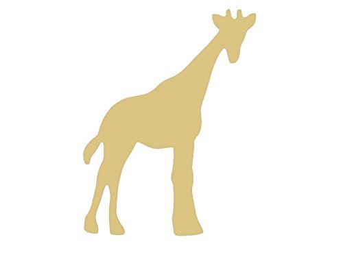 Giraffe Cutout Unfinished Wood Nursery Zoo Animal Wildlife MDF Shape Canvas Style 1 (18") - WoodArtSupply