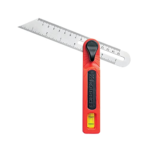 Kapro - 301 T-Bevel - Stainless Steel Blade - Features Vial, Trim Gauge, 15°, 30°, 45°, 60° & 75° Angle Markings, and Dual Directional Printed Scale KAPRO