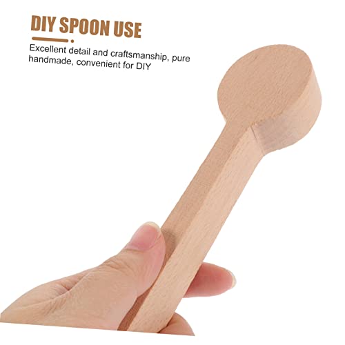 COHEALI 4pcs Unfinished Wooden Spoon Carving Spoons Blank Wood Whittling Kit Spoon Condiments Spoons Spoon Whittler Handmade Tableware Unfinished COHEALI
