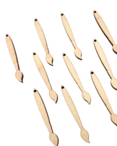 ALL SIZES BULK (12pc to 100pc) Unfinished Wood Laser Cutout Paint Brush Dangle Earring Jewelry Blanks Shape Crafts Made in Texas Texan Wood Crafts
