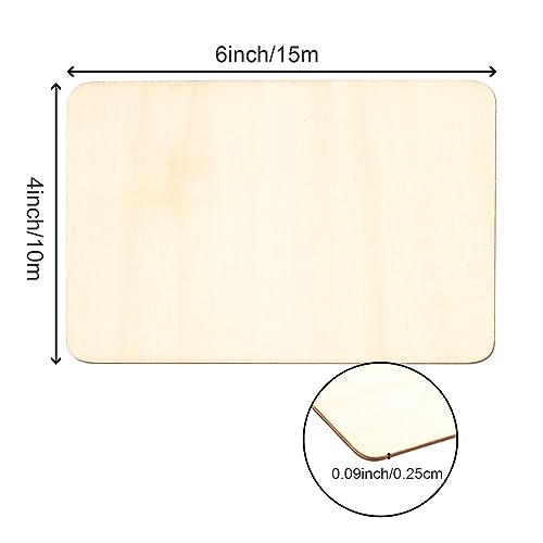 HOIGON 50 PCS Rectangle Unfinished Wood Pieces, 4 x 6 Inch Blank Basswood Wooden Sheets Wooden Cutout for Crafts, DIY, Painting HOIGON