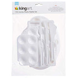 KINGART Assortment, Set of 7 Pc Plastic Palette & Painting Knife, White 7 Piece (978) KINGART
