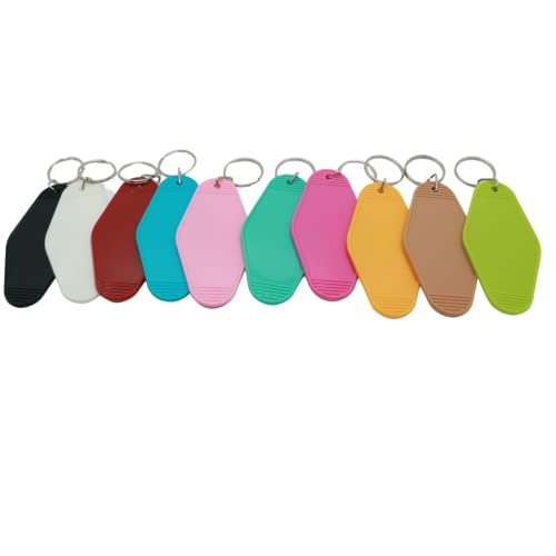 Nwsrayu 10pcs Blank Hotel Keychains Bulk Vintage Motel Keychain Vinyl HTV printing Keychains DIY Keychain tags (Mix 10) Nwsrayu