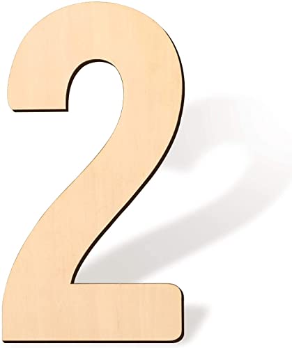 SAVITA 12 Inch Blank Wooden Number Unfinished Wood Slices Sign Board for DIY Craft Projects Home Sign Wall Birthday Wedding Party Decoration (2) SAVITA