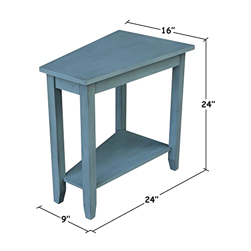 IC International Concepts International Concepts Keystone Accent Table, Ocean Blue - Antique Rubbed - WoodArtSupply