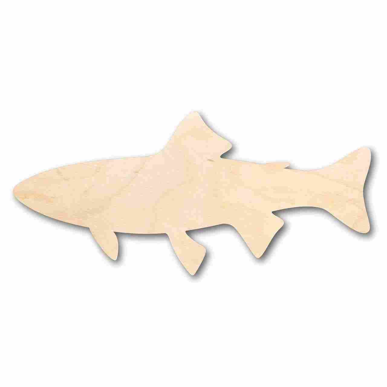 Unfinished Wood Trout Fish Shape - Fishing - Craft - up to 24" DIY 14" / 1/8" 24 Hour Crafts