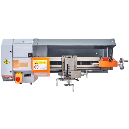 VEVOR Metal Lathe Machine, 7.87'' x 13.78'', Precision Benchtop Power Metal Lathe, 50-2500 RPM Continuously Variable Speed, 500W Brush Motor Metal VEVOR