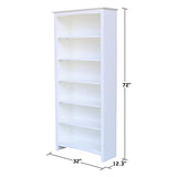 IC International Concepts Shaker Bookcase-72 H- White Bookcase IC International Concepts